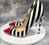 Tikicup Red Spikes Pointy Toe Party Shoes