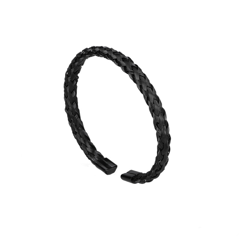 Luxury Roman Number Charm Woven Stainless Steel Bracelet for Men Jewelry - Sabreeonline