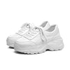 Full Grain Leather White Sneakers - Sabreeonline