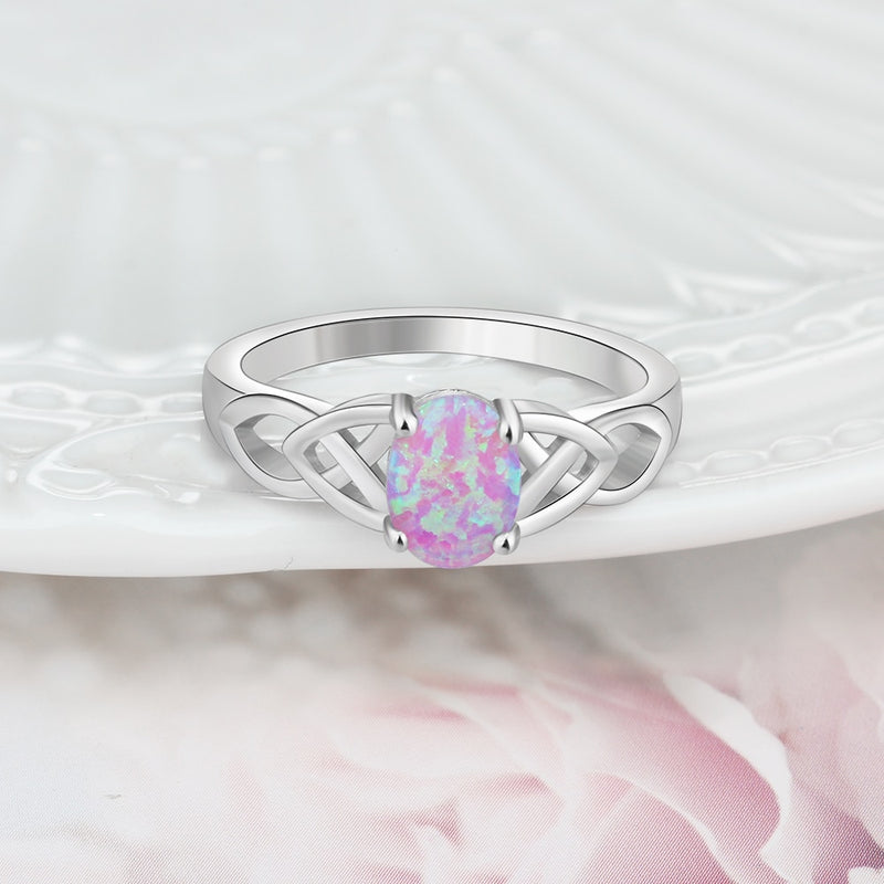 Pink Opal Rings Pendant Necklaces Stud Earrings - Sabreeonline