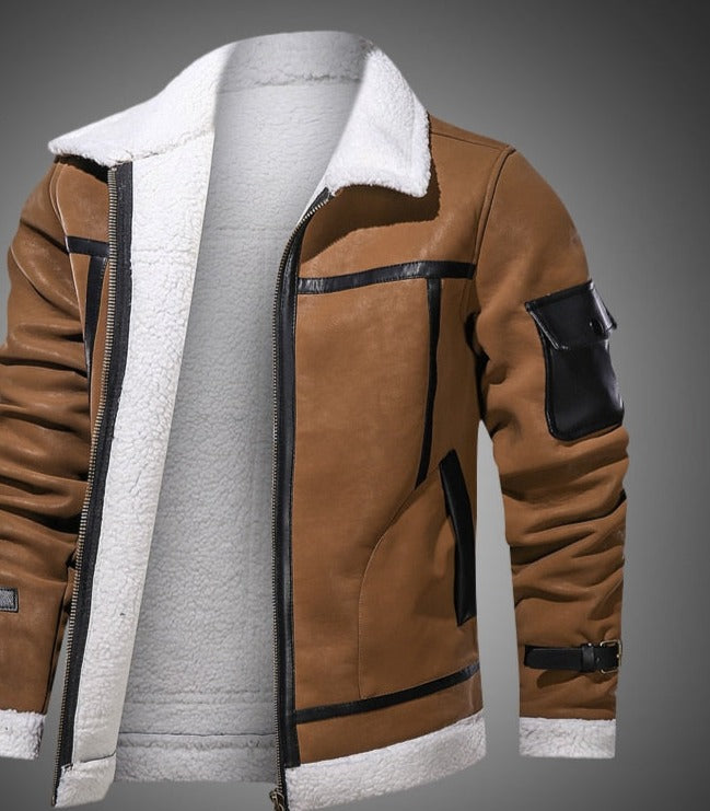 Faux Fur Leather Jacket - Sabreeonline
