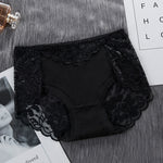 Women's Cotton Underwear Panties Sexy Lace Mid-Waist Hollow Female Briefs Hip Lift Underpants For Lady Plus Size Lingerie ssy58 - Sabreeonline