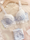 Steel ring push up bra set pure desire wind big cup girl underwear embroidery lace large size lingerie with panties set - Sabreeonline