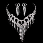 Crystal Choker Necklace Earrings Set - Sabreeonline