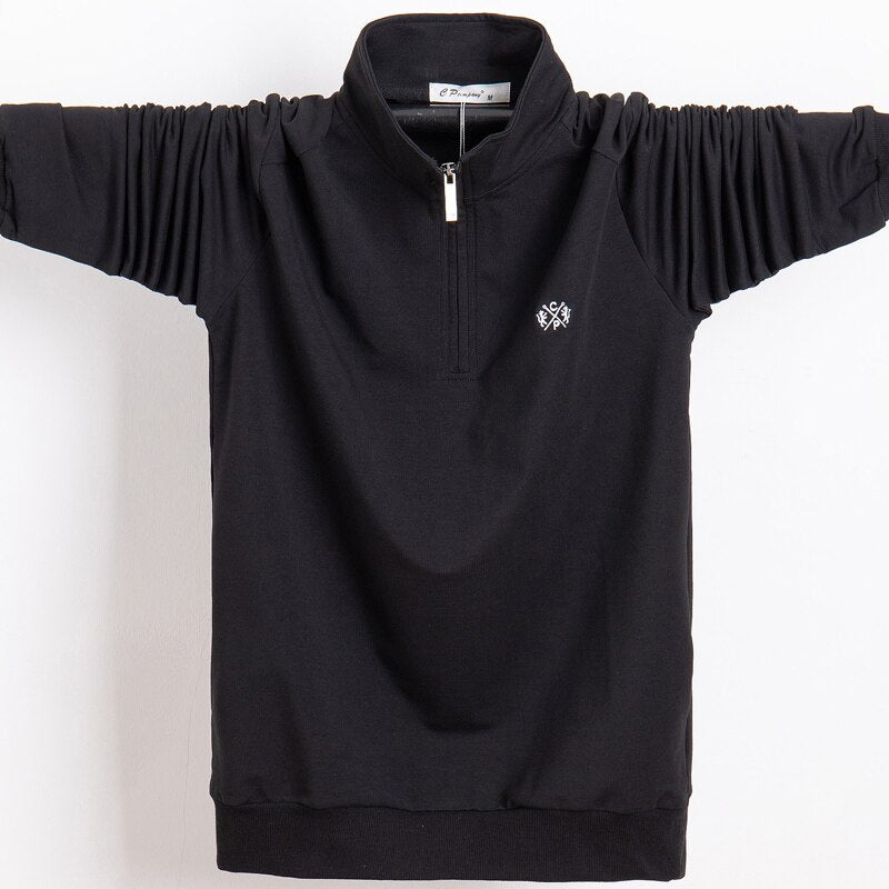 Cotton Long Sleeve Polo Shirt - Sabreeonline