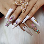 luxury Jewelry Ballet Coffin Fake Nail Crystal Diamond - Sabreeonline