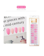 Set Shiny Matte Nail Tips with Designs Reusable Press - Sabreeonline