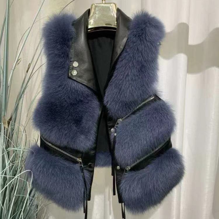 Faux Fur Vest Sleeveless Coat - Sabreeonline