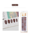 Set Shiny Matte Nail Tips with Designs Reusable Press - Sabreeonline