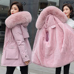 New Winter Jacket Warm Fur Collar Thick Overcoat - Sabreeonline