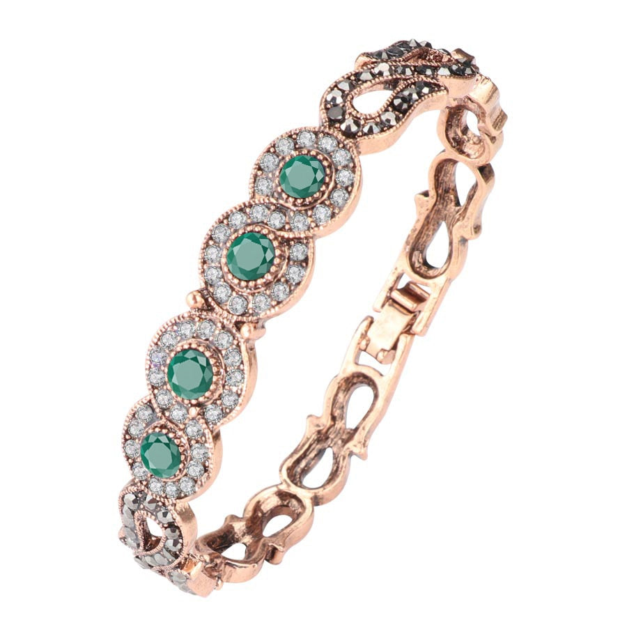 Flower Bracelet Antique Gold - Sabreeonline