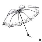 Transparent Fashionable Umbrella Luxurious Black Flow - Sabreeonline