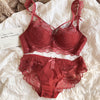 Sexy Lace Thin Perspective Lingerie Bundled Gathering Big Breasts Bra Set Women&#39;s Underwear With Steel Ring Bralette - Sabreeonline