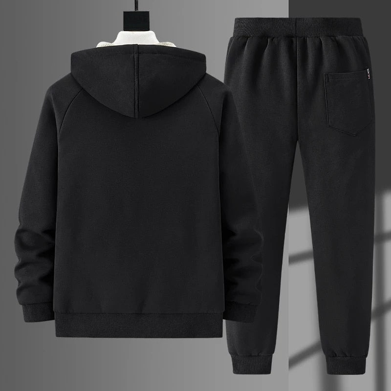 Thick Warm Fleece Tracksuit - Sabreeonline