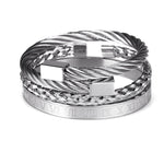 Luxury Roman Number Charm Woven Stainless Steel Bracelet for Men Jewelry - Sabreeonline