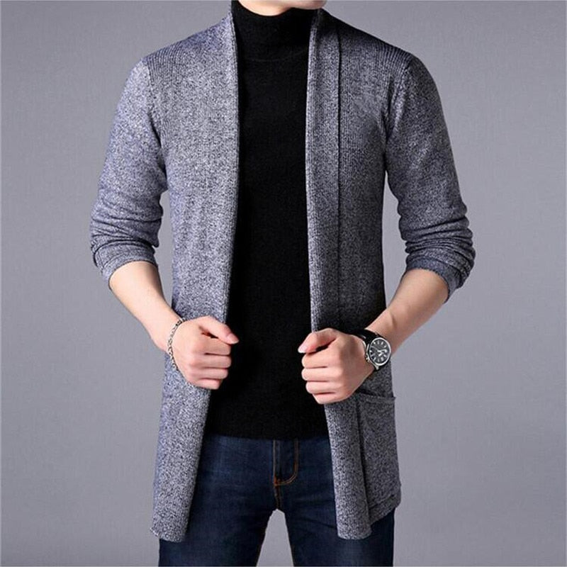 Casual Cardigan Long Solid Style - Sabreeonline