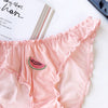 S-XXL Women Sexy Panties Lace Underpants Low-waist Panties Fruit Embroidery Perspective Briefs Female Hot Underwear Lingerie - Sabreeonline
