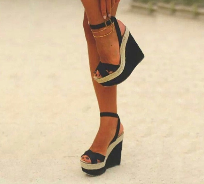 Summer Peep Toe Sandals Ankle Strap