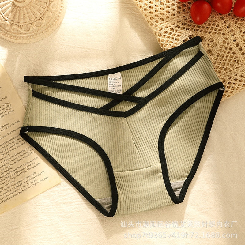 New Women's Underwear Sexy Solid Color Panties Fashion Girl Comfort Briefs Low Waist Seamless Underpants Female Lingerie - Sabreeonline