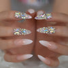 3D Gorgeous Wedding Diamond Long Designed French Nail