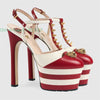 Striped Platform Heel Sandals Women Printed Red Lips Buckle Strap Funky Pumps Round Toe Super High Stiletto Heels Summer Sandals - Sabreeonline