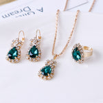 Jewelry Sets Hoop Earrings Necklace and Ring - Sabreeonline