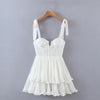 White Summer Strapless Casual Dress