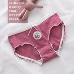 New Women's Underwear Lovely Girl Cartoon Panties Fashion Bow Comfort Briefs Mid Waist Seamless Underpants Female Lingerie - Sabreeonline