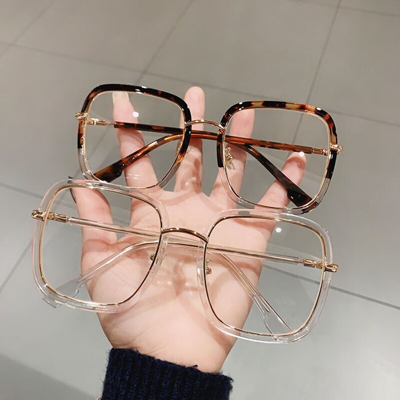 Big Square Frame Glasses Vintage Eyeglasses - Sabreeonline
