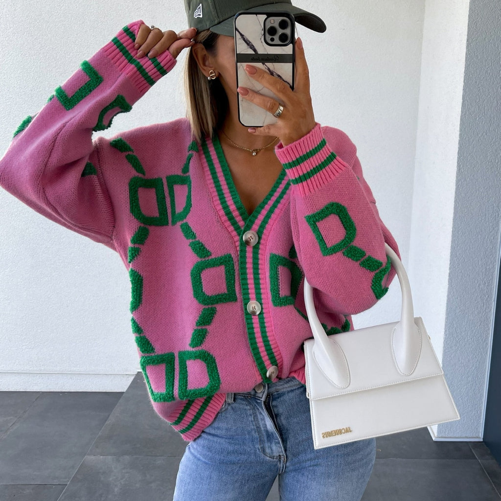 Button Up Loose Cardigan Sweater - Sabreeonline