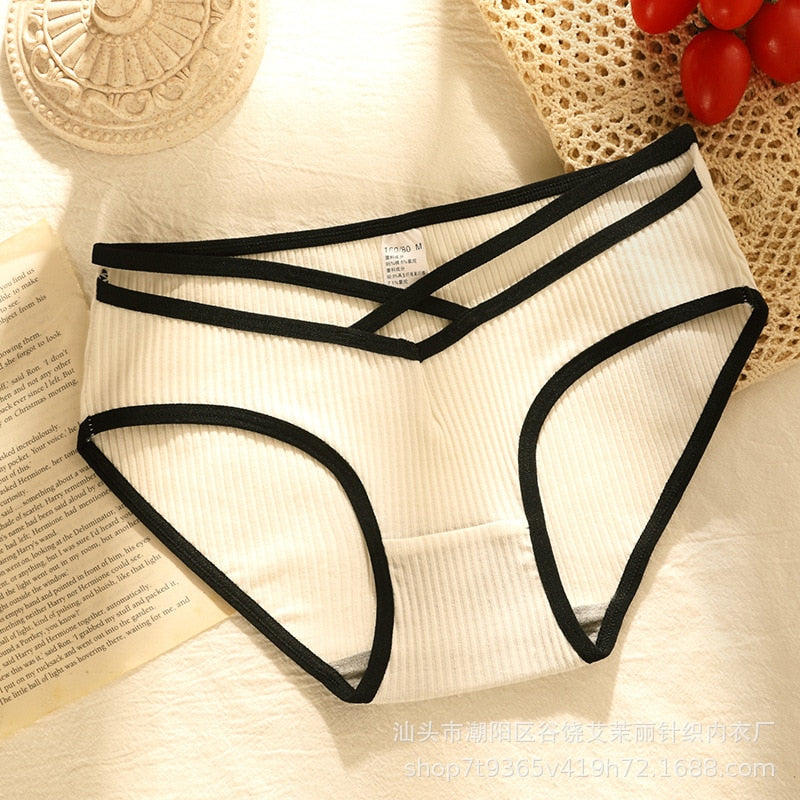 New Women's Underwear Sexy Solid Color Panties Fashion Girl Comfort Briefs Low Waist Seamless Underpants Female Lingerie - Sabreeonline