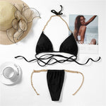Micro Bikini Thong Chain Halter - Sabreeonline