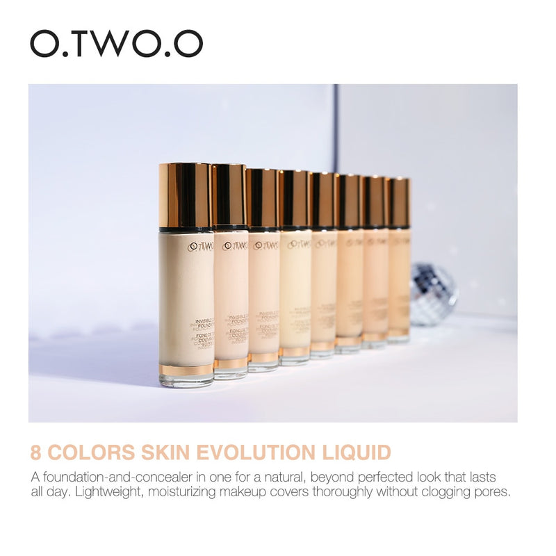 O.TWO.O 8 Colors Liquid Foundation Make Up Concealer Whitening Moisturizer Oil-control Waterproof Liquid Foundation Face Care - Sabreeonline