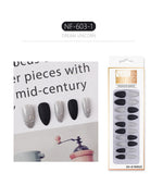 Set Shiny Matte Nail Tips with Designs Reusable Press - Sabreeonline