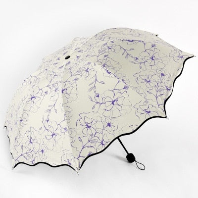 Princess Girl Fashion Wave Edge Sunshade Umbrella - Sabreeonline