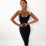 Sleeve Slip Rayon Bandage Dress - Sabreeonline