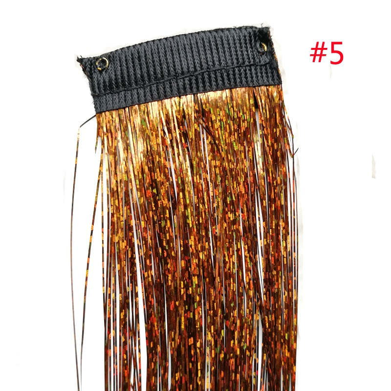 Rainbow Shiny Sparkle Hair Tinsel Kit Women Glitter Hair Extension Hair Bling Dazzles Girls Hippie Braiding Accessories - Sabreeonline