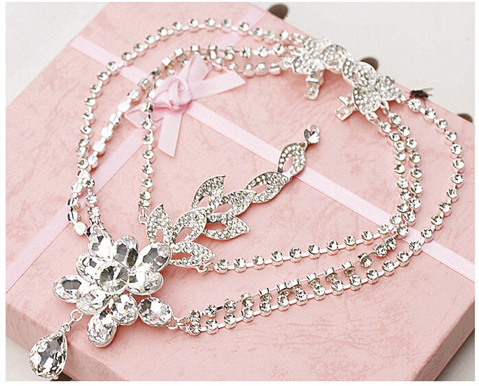 New Wedding Tiara Tassel Bridal hair Jewelry Luxury hair accessories - Sabreeonline