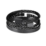 Luxury Roman Number Charm Woven Stainless Steel Bracelet for Men Jewelry - Sabreeonline