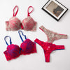 Hot France Sexy Lace Thong Embroidered Bra Sets For Women Push Up Bra Intimate Panty Underwear Sets  Breathable Briefs Lingerie - Sabreeonline