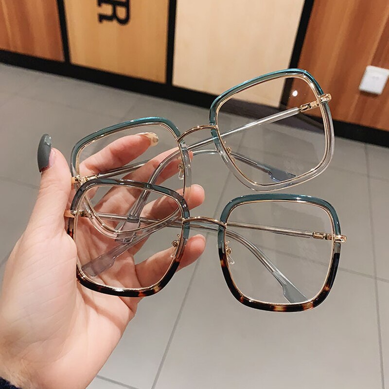Big Square Frame Glasses Vintage Eyeglasses - Sabreeonline