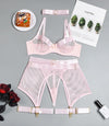 Four-Piece Set Lingerie Transparent Lace - Sabreeonline