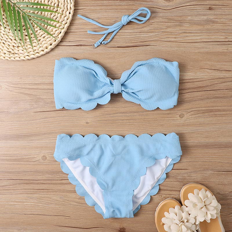 Sexy Bandeau Bikini Set 2023 Women Brazilian Swimsuit Solid Swimwear Female Summer Beachwear Bathing Suit Bequine