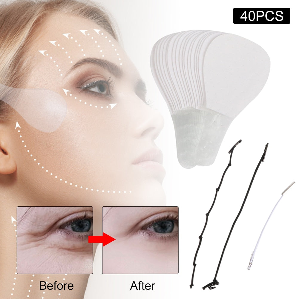 Lift Up 40Pcs/Set Invisible Thin Face Stickers - Sabreeonline