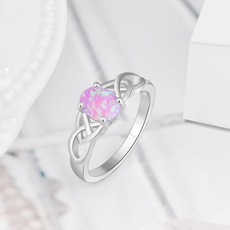 Pink Opal Rings Pendant Necklaces Stud Earrings - Sabreeonline