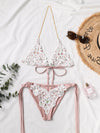 Two Pieces Women Diamond Crystal Swimwear Bikini Set Push-Up Bandage Adjustment Swimsuit Bathing Suit Biquini - Sabreeonline