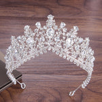Baroque Crystal Water Drop Bridal Jewelry Sets Rhinestone Tiaras Crown Necklace Earrings for Bride Wedding Dubai Jewelry Set - Sabreeonline
