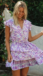 Bohemian Cotton Floral Print Ruffles Dress - Sabreeonline