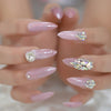 3D Gorgeous Wedding Diamond Long Designed French Nail