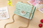 Mini Jelly Purse and Handbag with Pearls Top Handle Faux Quilted cute small coin pouch Party purse - Sabreeonline